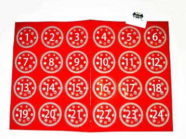 Adventskalender Aufkleber Zahlen 1-24 klassisch